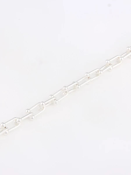 Leslii Damen-Kette Statement Glieder-Kette Kurze Kette Silberne Modeschmuck-Kette T-Schließe Silber