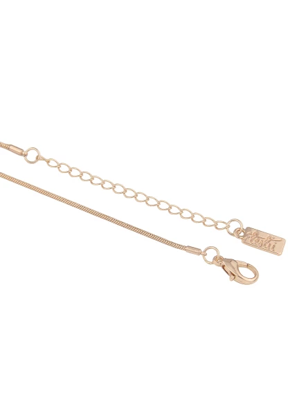 Leslii Damen-Kette Statement-Kette Abstraktes Blatt Scheibe Lange Kette Karamell Gold Schlangenkette