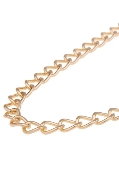 Leslii Damen-Kette Statement Panzer-Kette Glänzende Glieder-Kette Goldene Modeschmuck-Kette Gold