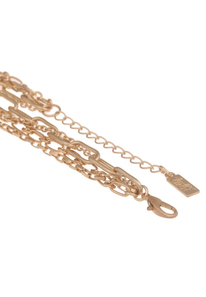 Leslii Damen-Kette Statement Panzer-Kette Layering Glieder-Kette Steinkugel Modeschmuck-Kette Gold