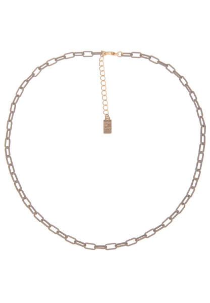 Leslii Damen-Kette Statement Panzer-Kette Layering Glieder-Kette Modeschmuck-Kette Gold Grau