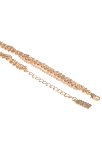 Leslii Damen-Kette Statement Panzer-Kette Layering Glieder-Kette Modeschmuck-Kette Gold Grau