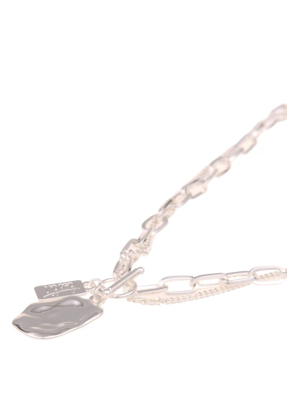 Leslii Damen-Kette Statement Panzer-Kette Layering Glieder-Kette Silberne Modeschmuck-Kette Silber