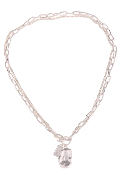 Leslii Damen-Kette Statement Panzer-Kette Layering Glieder-Kette Silberne Modeschmuck-Kette Silber