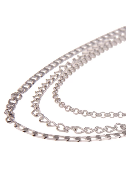 Leslii Damen-Kette Statement Panzer-Kette Layering Glieder-Kette Silberne Modeschmuck-Kette Silber
