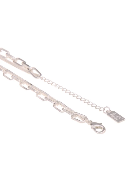 Leslii Damen-Kette Statement Panzer-Kette Layering Glieder-Kette Silberne Modeschmuck-Kette Silber