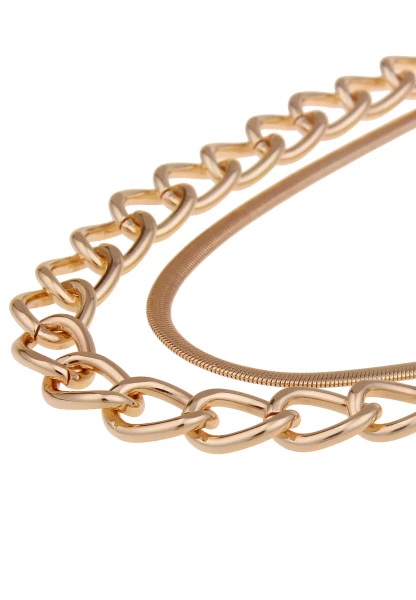 Leslii Damen-Kette Statement Panzer-Kette Layering Glieder-Kette Goldene Modeschmuck-Kette Gold