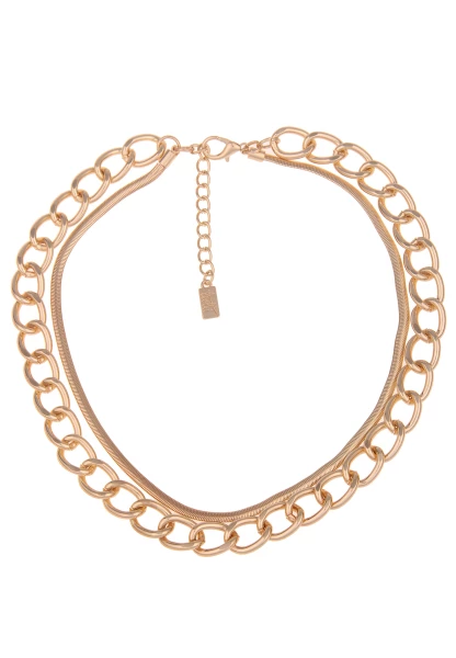 Leslii Damen-Kette Statement Panzer-Kette Layering Glieder-Kette Goldene Modeschmuck-Kette Gold