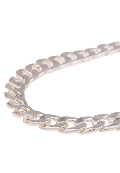 Leslii Damen-Kette Statement Panzer-Kette Massiv Glieder-Kette Silberne Modeschmuck-Kette Silber