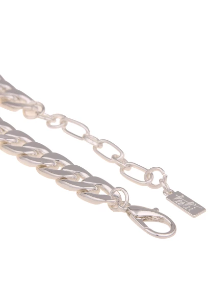 Leslii Damen-Kette Statement Panzer-Kette Massiv Glieder-Kette Silberne Modeschmuck-Kette Silber