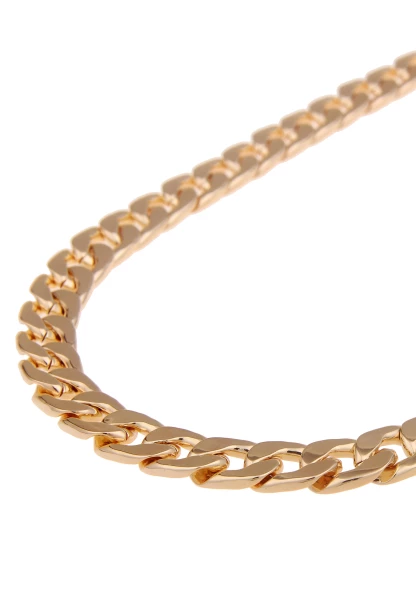 Leslii Damen-Kette Statement Panzer-Kette Massiv Glieder-Kette Goldene Modeschmuck-Kette Gold