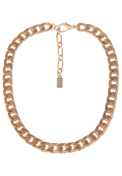 Leslii Damen-Kette Statement Panzer-Kette Massiv Glieder-Kette Goldene Modeschmuck-Kette Gold