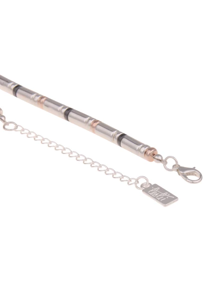 Leslii Damen-Kette Tricolor Statement-Kette Kurze Halskette Mehrfarbige Modeschmuck-Kette