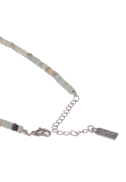 Leslii Damen-Kette Valencia Natursteine Grüne Kurze Stein-Kette Silber Mint