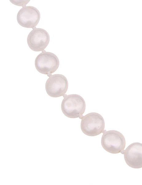 Leslii Damen-Kette Weiße Perlen-Kette Muschelkern Perlen-Collier Kurze Halskette Modeschmuck Weiß