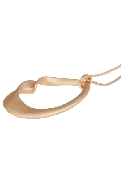 Leslii Damen-Kette XXL Tropfen-Anhänger Matt Schlangen-Kette Goldene Modeschmuck-Kette Gold