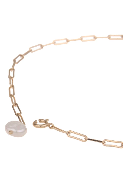 Leslii Damen-Kette Y-Kette Perle Glieder-Kette Kurze Halskette Glanz Modeschmuck-Kette In Gold