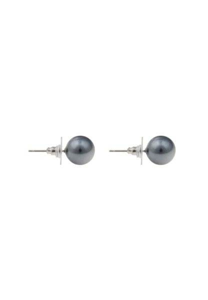 Leslii Damen-Ohrringe Classic Perlen-Ohrringe Graue Perlen-Stecker 12mm Ohrstecker In Grau