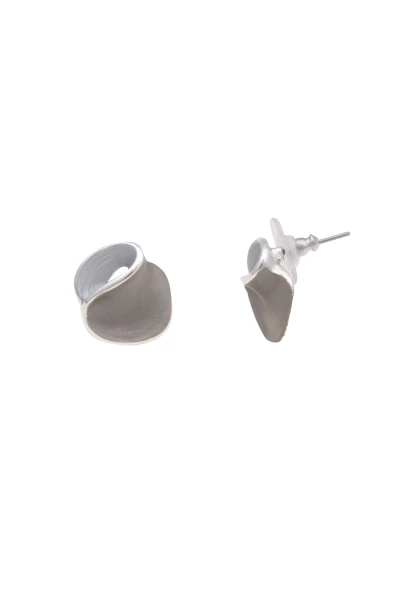 Leslii Damen-Ohrringe Lea Graue Ohrstecker Silberne Modeschmuck-Ohrringe Ohrschmuck Grau