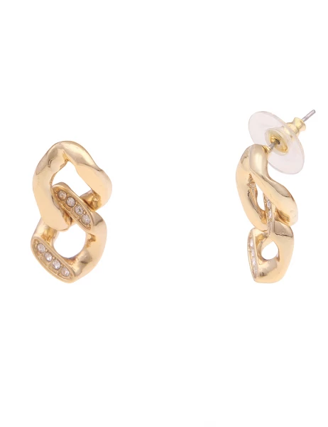 Leslii Damen-Ohrringe Ohrhänger Glitzer Glieder Strass-Ohrringe Modeschmuck Ohrschmuck Gold