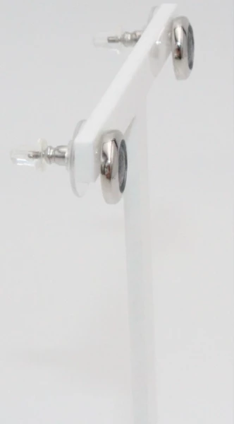 Leslii Damen-Ohrringe Ohrstecker Classic Silberne Modeschmuck-Ohrringe Graues Muster Silber Grau