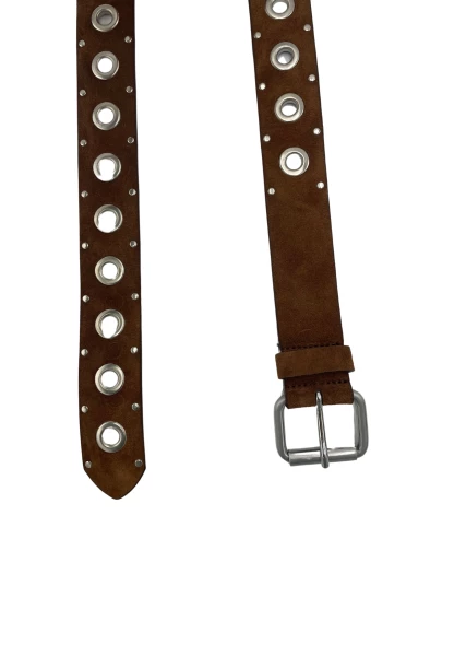 Leslii Echter Ledergürtel Mit Breiten Ösen Cognac