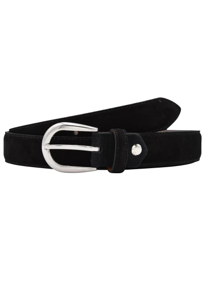 Leslii Gürtel Antik Schnalle aus Veloursleder in Schwarz