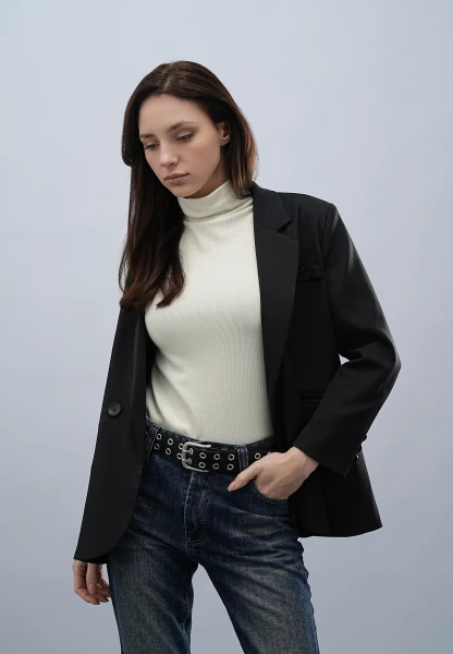 Leslii Gürtel Ösen Zweireihig Schwarz