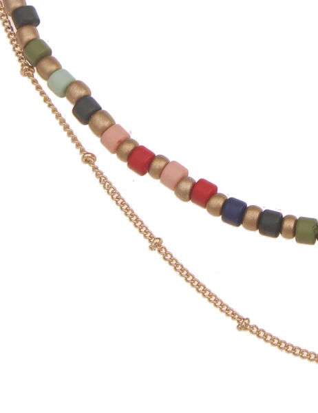 Leslii Halskette Glanz Perlchen In Gold Bunt