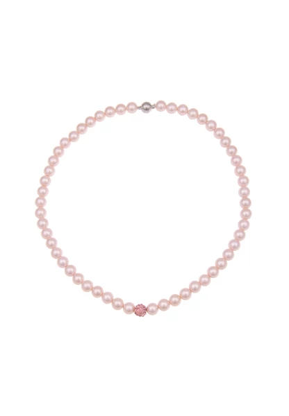 Leslii Halskette Kurze Halskette rosa Perlen-Kette Collier Rosa