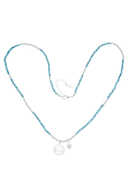 Leslii Halskette Lebensbaum Blau