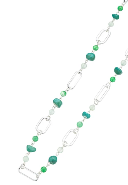 Leslii Halskette Mit Kleinen Natursteinen Grün