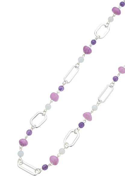 Leslii Halskette Mit Kleinen Natursteinen Lila