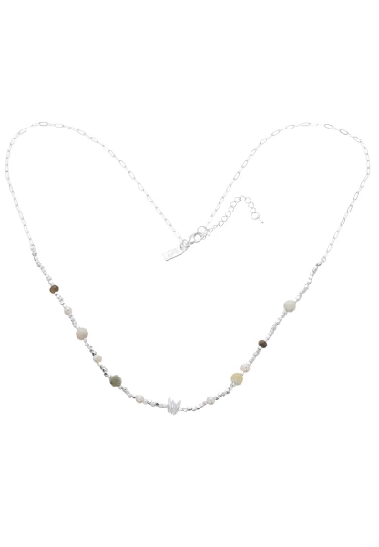 Leslii Halskette Natursteine Silber
