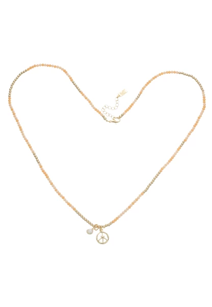 Leslii Halskette Peace Beige Gold