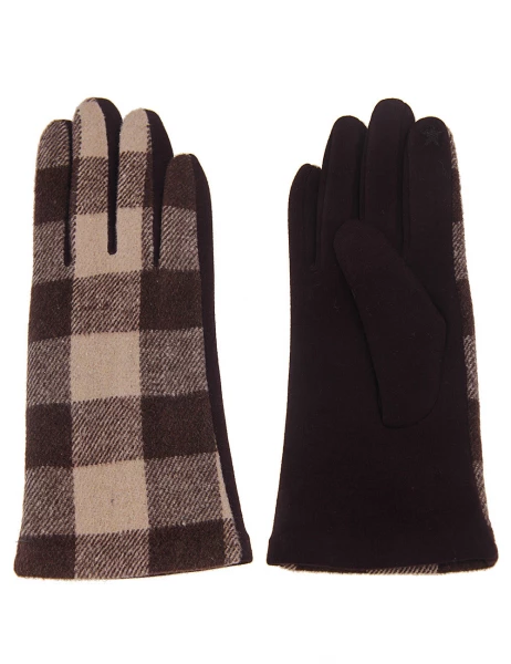 Leslii Handschuhe Karo braun