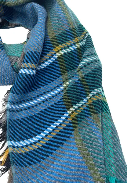 Leslii Karierter Schal Blau