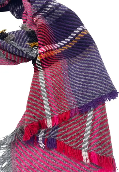 Leslii Karierter Schal Lila