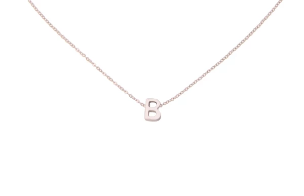 Leslii Kette Buchstabe-B Buchstaben-Kette Silberfarben Aus Edelstahl