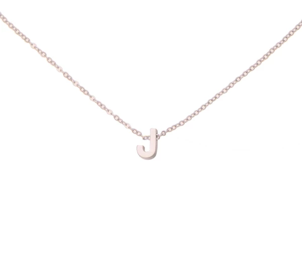 Leslii Kette Buchstaben-Kette "J" Silberfarben Aus Edelstahl