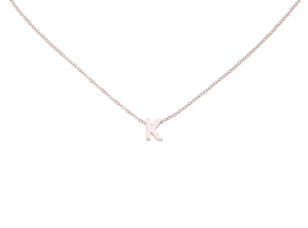 Leslii Kette Buchstaben-Kette "K" Silberfarben Aus Edelstahl