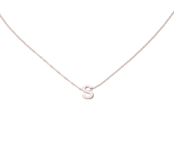 Leslii Kette Buchstaben-Kette "S" Silberfarben Aus Edelstahl
