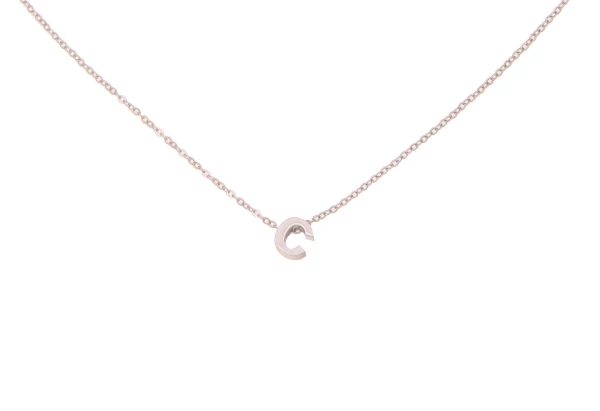 Leslii Kette Buchstabenkette "C" Silberfarben Aus Edelstahl