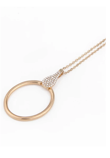 Leslii Kurze Gliederkette Mit Ringanhänger Mit Glitzer In Gold