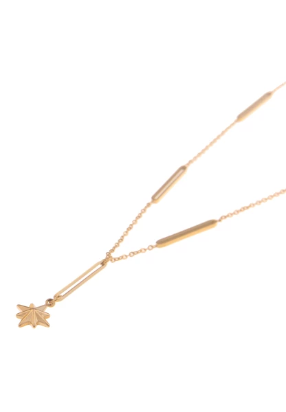 Leslii Kurze Halkette Gliedermix Mit Stern In Gold Edelstahl