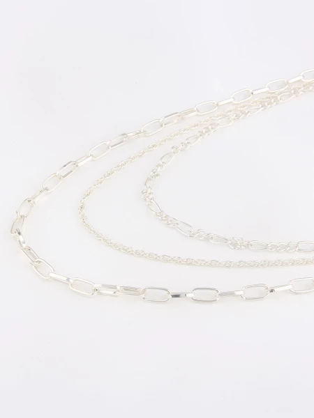 Leslii Kurze Halskette 3-Reihig In Silber