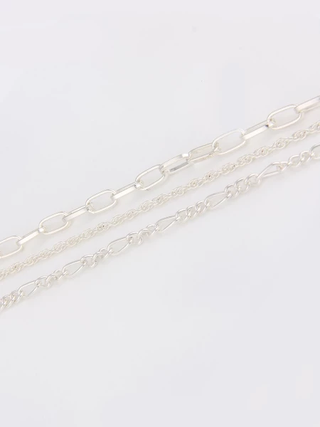 Leslii Kurze Halskette 3-Reihig In Silber