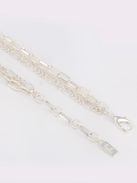 Leslii Kurze Halskette 3-Reihig In Silber