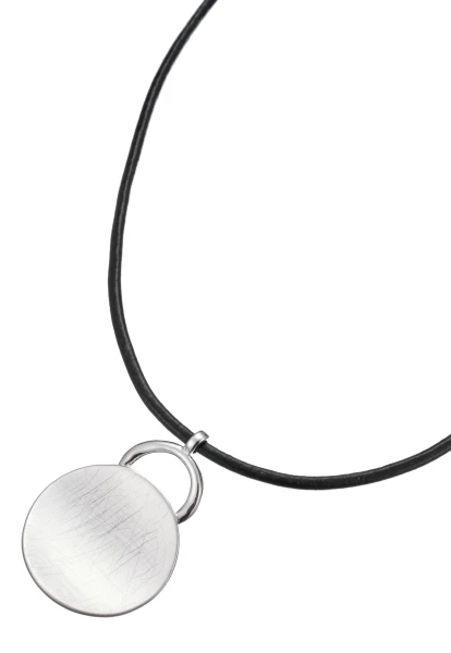 Leslii Kurze Halskette Band Metallscheibe Schwarz