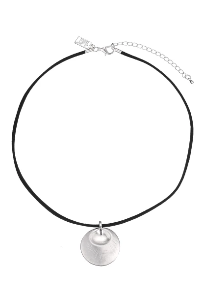 Leslii kurze Halskette Band Scheibenanhänger